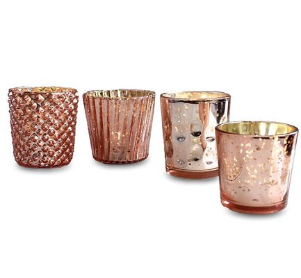 Rose Gold Mercury Candle Holders