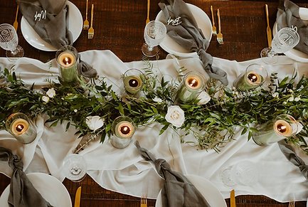 Chiffon Table Runner, Ivory