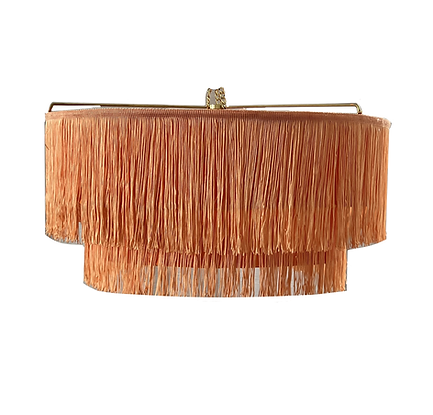 2-Tier Fringe Pendant, Peach