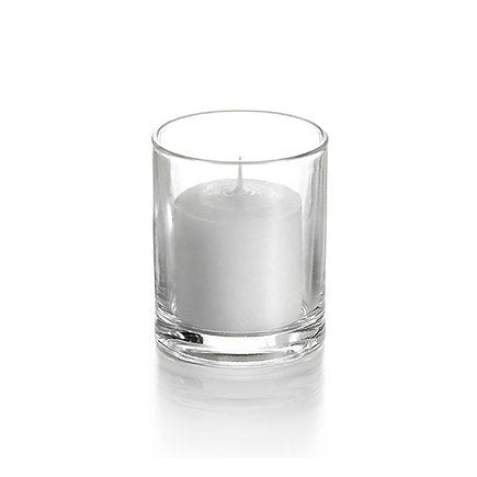 Clear Glass Votive and Candle Set