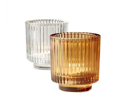 Kelly Amber Tea Light Candle Holder