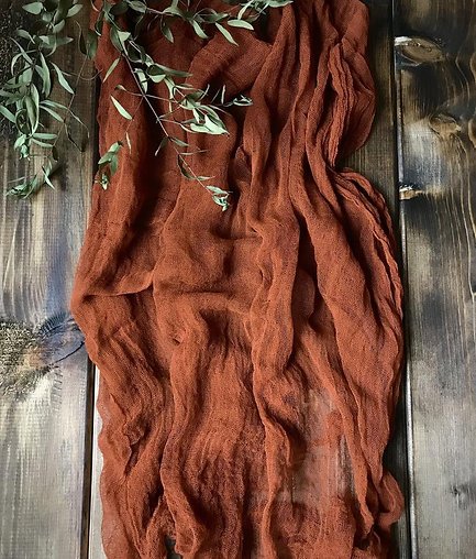 Cheesecloth Gauze Table Runner, Terracotta