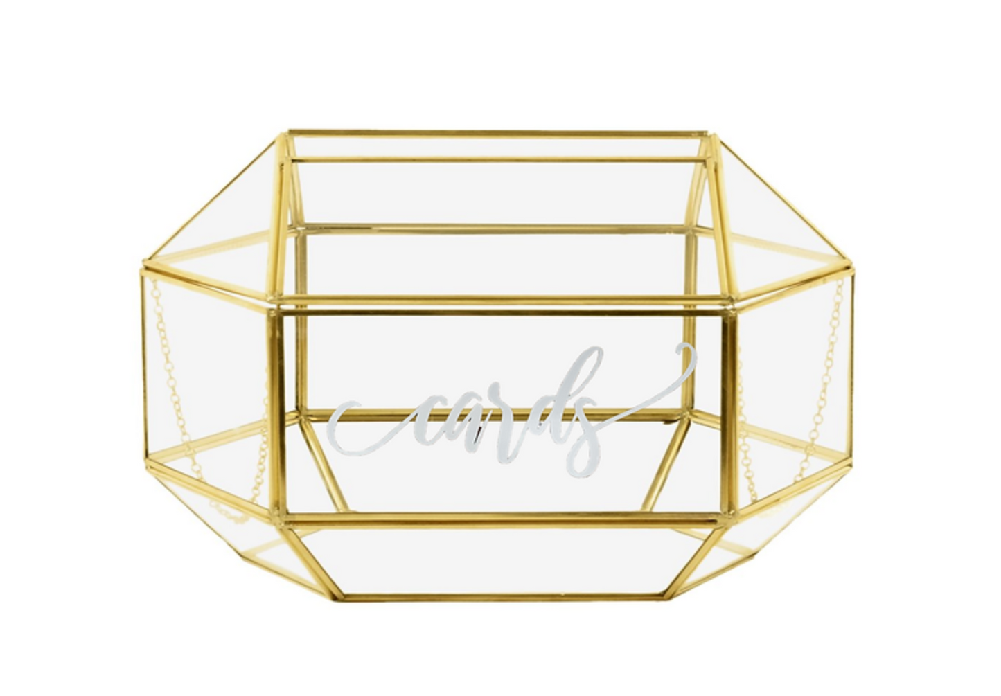 Gold Geometric Glass Card Box