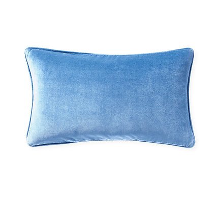 French Blue Velvet Pillow