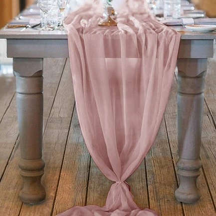 Chiffon Table Runner, Dusty Rose