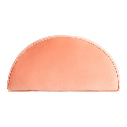 Crescent Peach Velvet Pillow