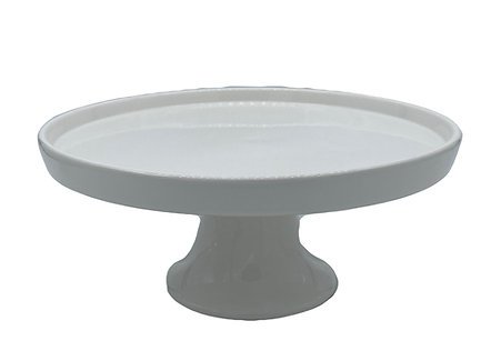 Cake Stand, White Ceramic, Medium (12"D)