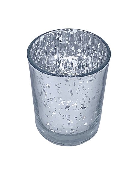 Mercury Glass Votive, Speckled Silver