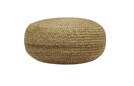 Round Woven Jute Pouf