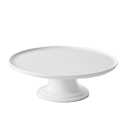 Cake Stand, White Ceramic, Large (14"D)