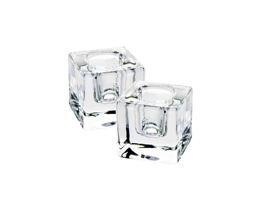 Square Glass Taper Candle Holder