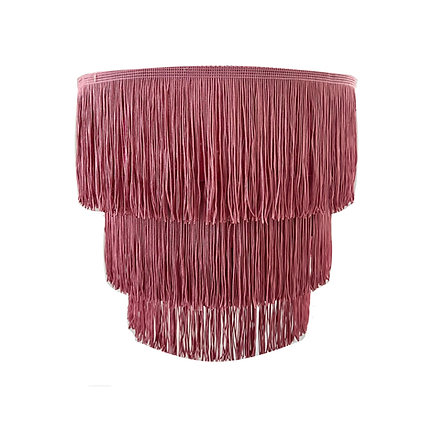 3-Tier Fringe Pendant, Mauve