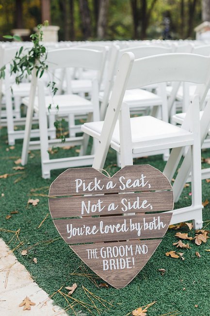 Pick A Seat Heart-Shaped Wooden Sign