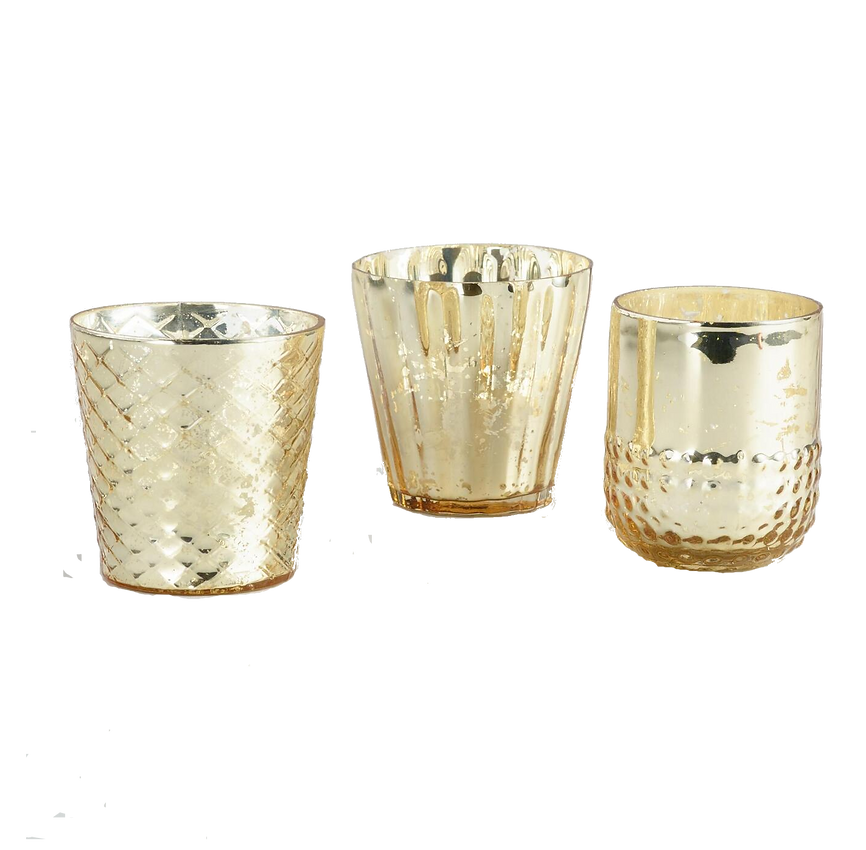 Gold Mercury Votives, Assorted