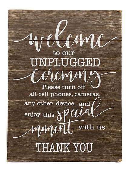 Unplugged Ceremony Sign, 10" x 15"