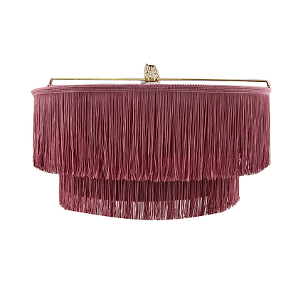 2-Tier Fringe Pendant, Mauve