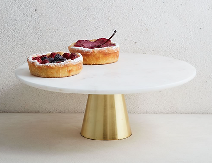 Marble + Brass Cake Stand