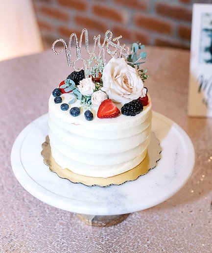 Cake Stand, Marble Top w/ Wood Base