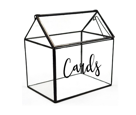 Square Glass Card Box, Black