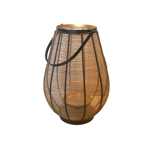 Black + Gold Wire Lantern