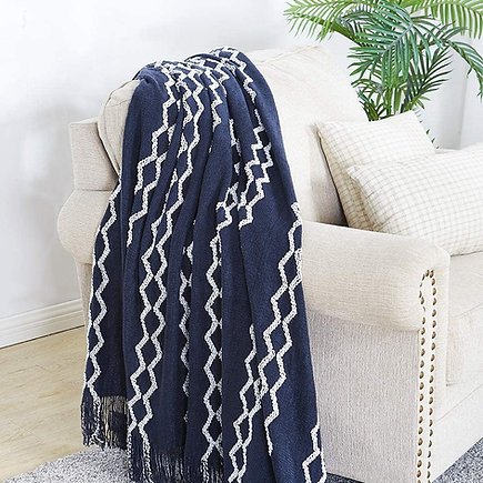 Blanket, Navy Diamond