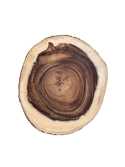 Bark Rim Wood Slab Lazy Susan