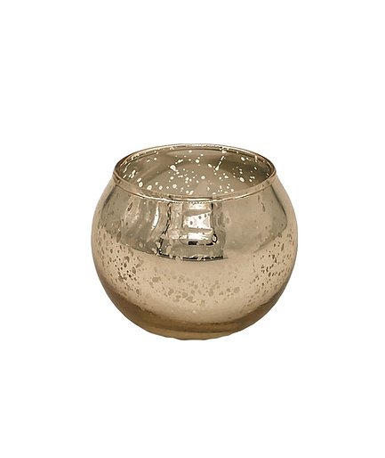 Round Mercury Glass Votive, Speckled Gold