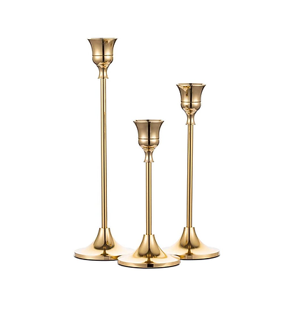 Brass Candlestick Holders, Assorted Variety