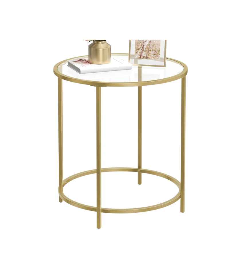 Gold Glass Side Table