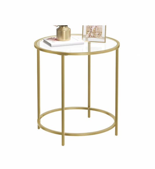 Gold Glass Side Table