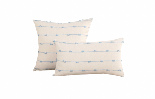 Blue and White Pillow