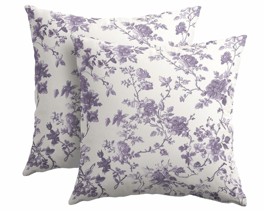 Purple Floral Pillow