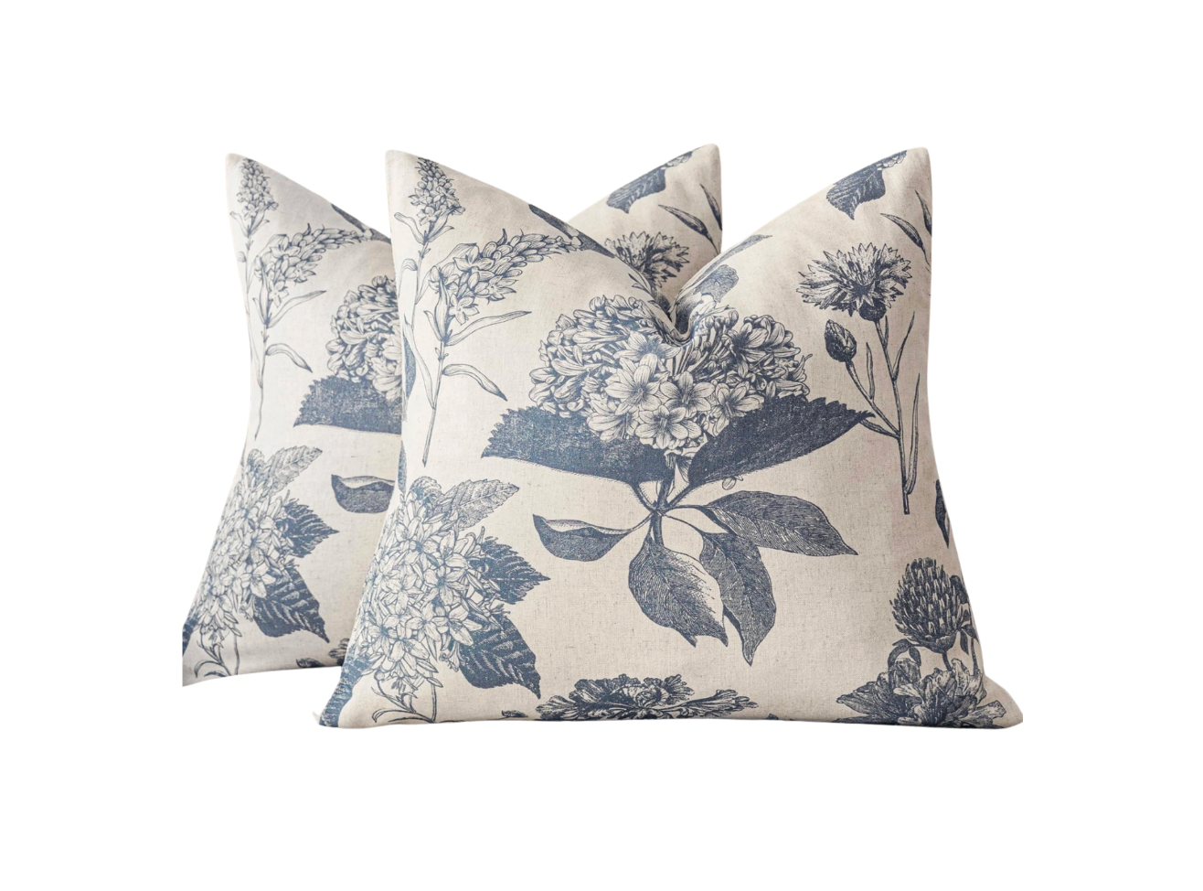 Blue Floral Pillow