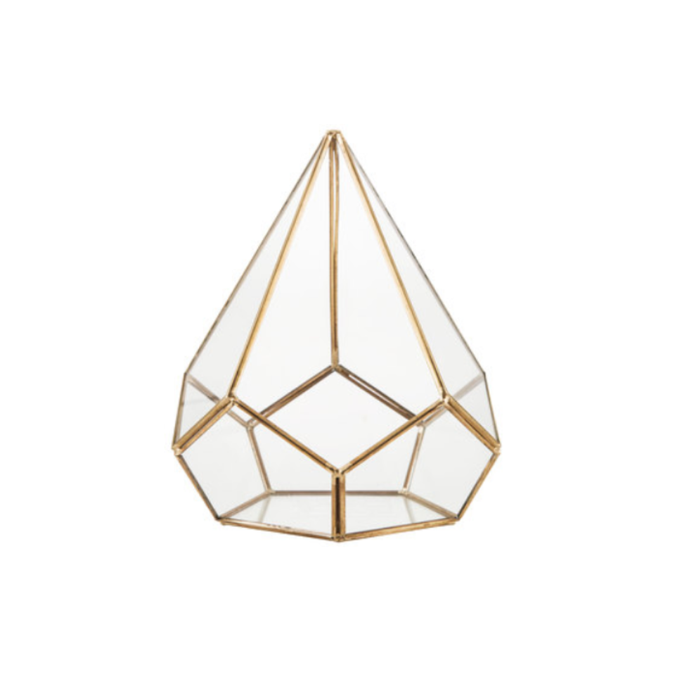 Gold Geometric Terrarium, 7.3" (Diamond)