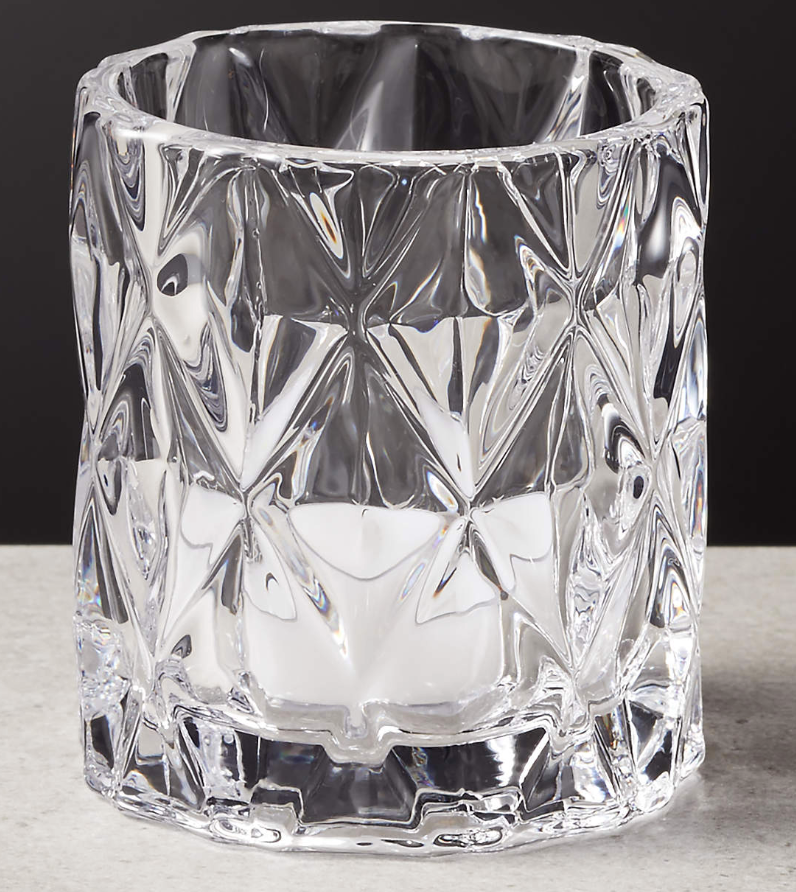 Clear Geometric Votive Candle Holder