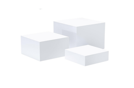 White Acrylic Dessert Stands - Set of 3