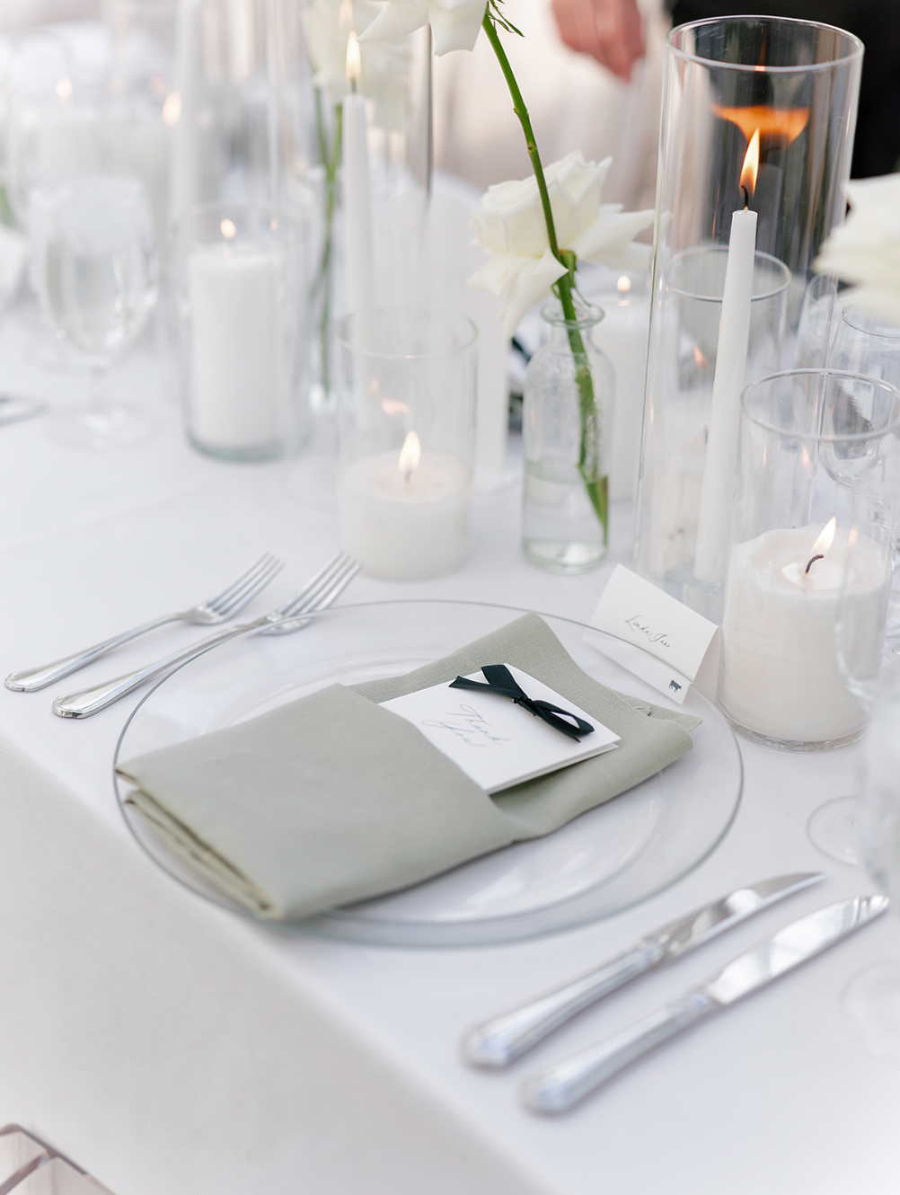 Square Glass Taper Candle Holder