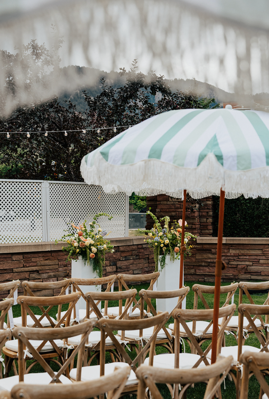 Green Striped Umbrella