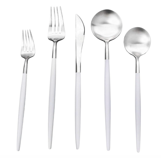 Silver/White Flatware